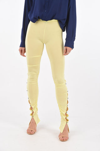 Buttoned Back Split Leggings
