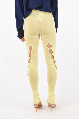 Buttoned Back Split Leggings