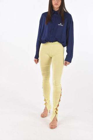 Buttoned Back Split Leggings