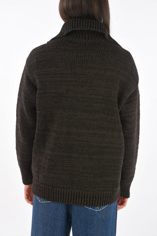 Cardigan a Collo Alto con Bottoni