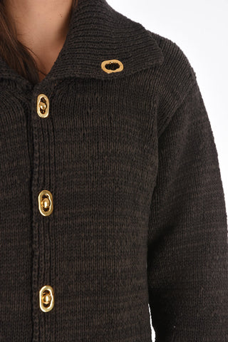 Buttoned Turtleneck Cardigan