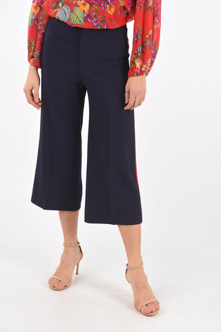4 Pocket Side Contrasting Bands Gaucho Pants