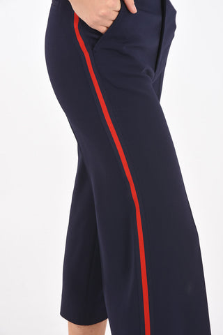 4 Pocket Side Contrasting Bands Gaucho Pants