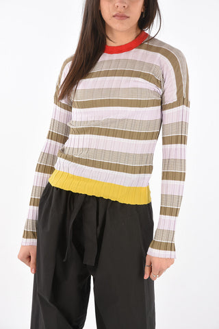 Maglia Girocollo a Righe a Costine