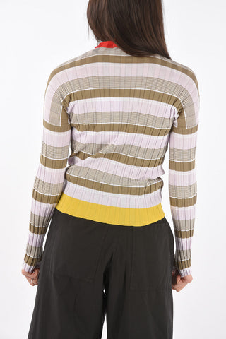 Maglia Girocollo a Righe a Costine