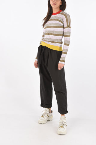 Maglia Girocollo a Righe a Costine