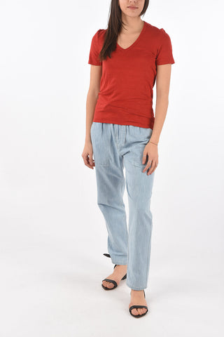 ETOILE Linen KRANGER V Neck T-shirt