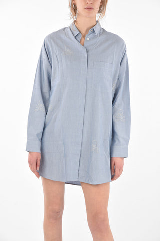 Mini Shirt Dress with Jewel Skulls