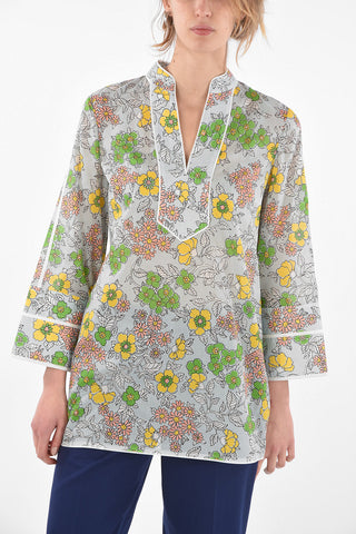 Floral Patterned Cotton Caftan