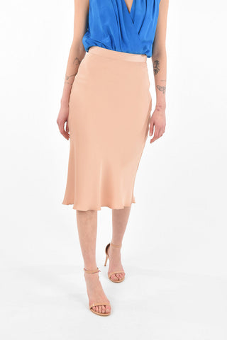 Gonna Midi in Satin con Zip Laterale