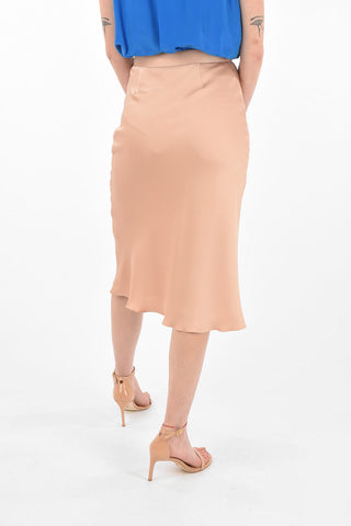 Gonna Midi in Satin con Zip Laterale
