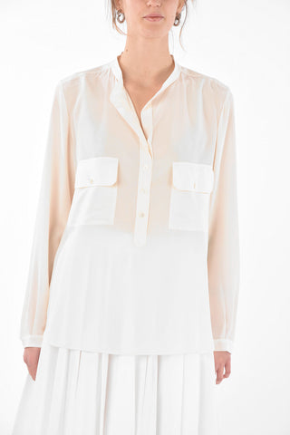 Mandarin Collar Silk Saharan Shirt