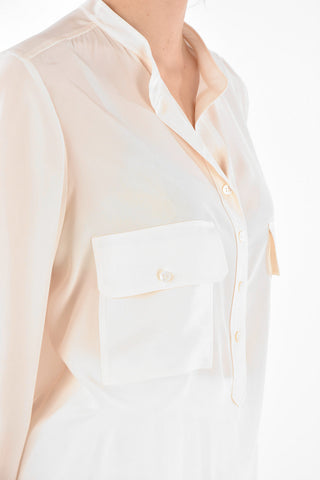Mandarin Collar Silk Saharan Shirt