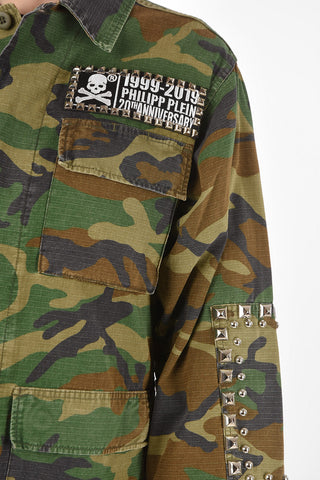Studded Camouflage EST.1978 Utility Jacket with Hidden Closure