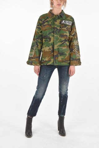 Studded Camouflage EST.1978 Utility Jacket with Hidden Closure