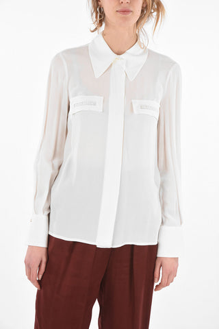 Logo Fake Breast-pocket Viscose Shirt