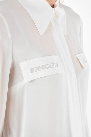 Logo Fake Breast-pocket Viscose Shirt