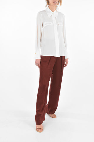 Logo Fake Breast-pocket Viscose Shirt