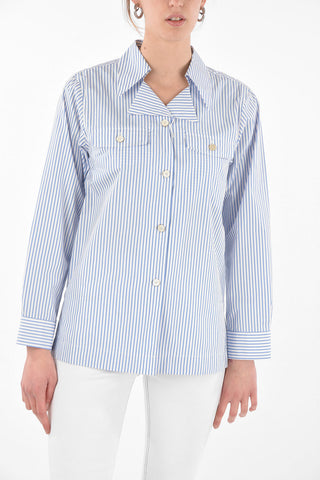 Pinstriped Cotton Saharan Shirt