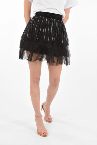 COUTURE EST.1978 minigonna in tulle con profili gioiello e fiocco in velluto