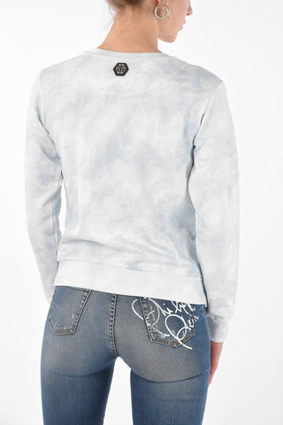 COUTURE EST.1978 flamingo printed tie dye effect crew-neck sweatshirt