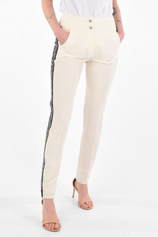 COUTURE EST.1978 high waist slim fit pants with jewel profile
