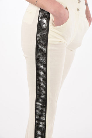 COUTURE EST.1978 high waist slim fit pants with jewel profile