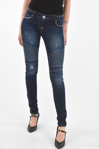 Studded THIS IS THE DAY Biker Denims