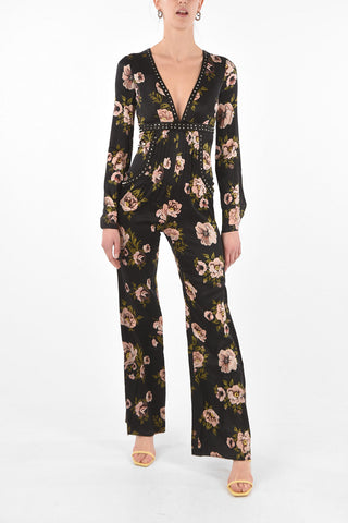 Floral Printed SERAPHYN Silk Jumpsuit