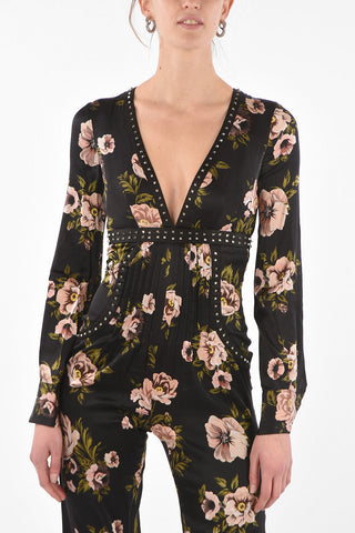 Floral Printed SERAPHYN Silk Jumpsuit