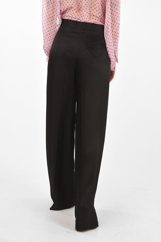 Wide-leg Polished Fabric Pants