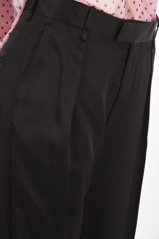 Wide-leg Polished Fabric Pants