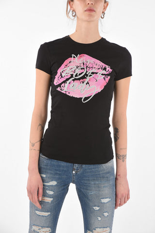 Printed BOSS LADY T-Shirt with Strass