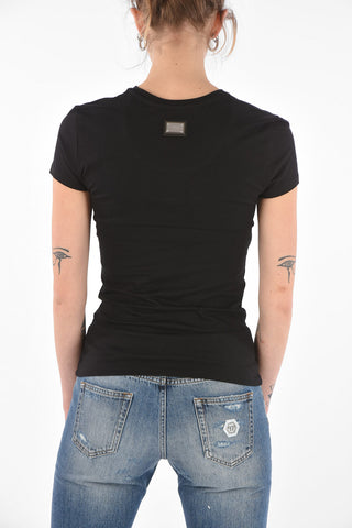 Printed BOSS LADY T-Shirt with Strass