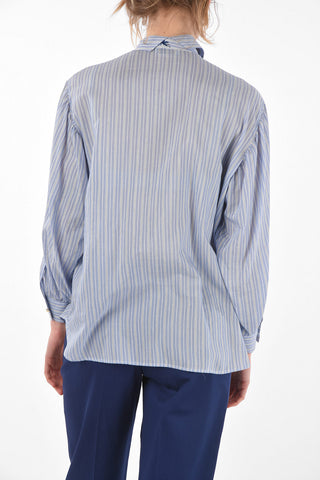 Camicia in Cotone a Righe Pencil con Collo Removibile