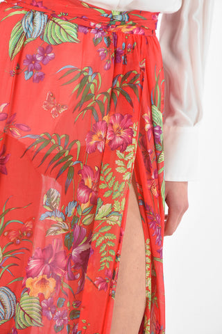 Floral Patterned Wrap Gipsy Skirt