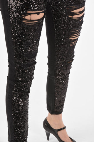 Sequined Front Boyfriend Denims