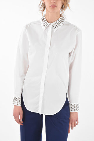 Studded Cuffs and Collar Cotton Shirt