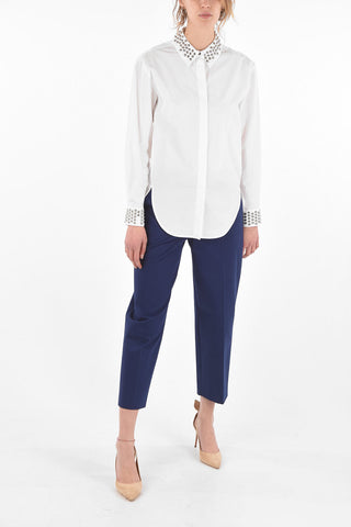 Studded Cuffs and Collar Cotton Shirt