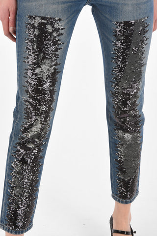 Sequined Detail Boyfriend Denims