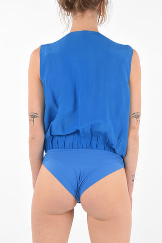 Silk Blend Wrap Bodysuit