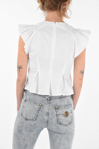 V Neck Peplo Crop Top