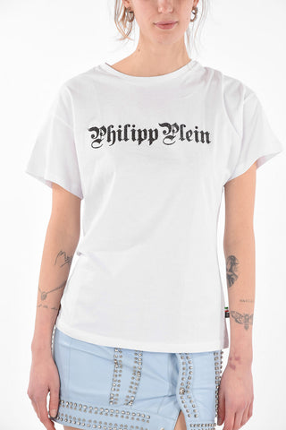 COUTURE Crewneck T-shirt SS SKULL with Rhinestoned Logo