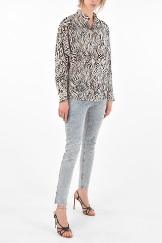 Mandarin Collar CADE Silk Shirt