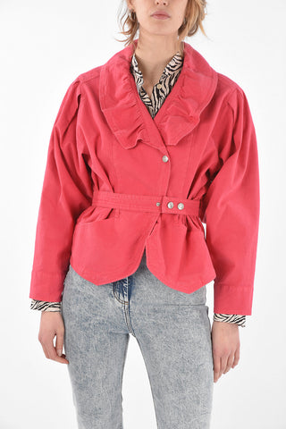 Ruffle Linen Blend EPALINE Jacket with Belt