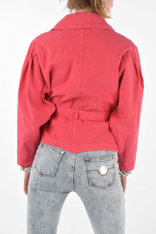 Ruffle Linen Blend EPALINE Jacket with Belt