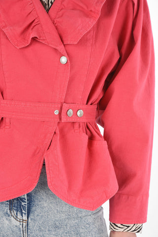 Ruffle Linen Blend EPALINE Jacket with Belt