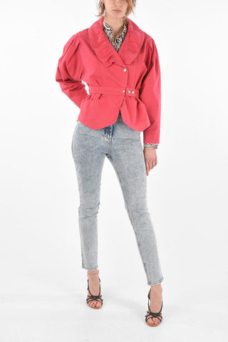 Ruffle Linen Blend EPALINE Jacket with Belt