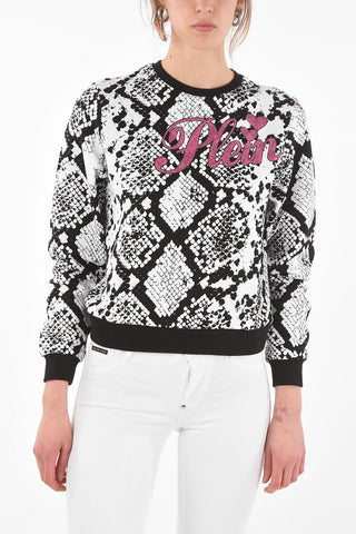 COUTURE EST.1978 python printed crew-neck sweatshirt