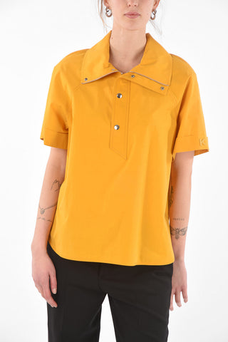 Half Zipped Oversized Shirt with Buttons